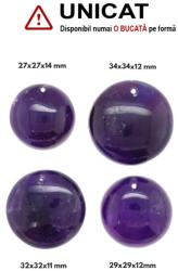  Pandantiv Ametist Uruguay Disc cu Gaura - 27-34 x 27-34 x 11-14 mm - ( XL ) - 1 Buc
