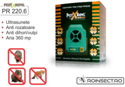Pest X Repel Electronic Pest Repeller cu ultrasunete - PR-220.6 - 360 mp