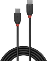 Lindy USB-C apa - USB-C apa Adat- és töltőkábel 1m - Fekete (36906)