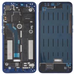 tel-szalk-021537 Xiaomi Mi 8 Lite kék középső keret oldalsó gombokkal (tel-szalk-021537)