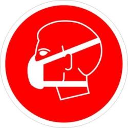  Szájmaszk viselése kötelező piktogram kerek matrica csomagban is