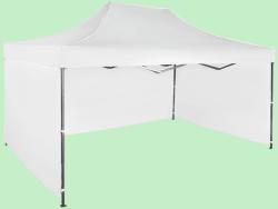 Expodom Gyorsan összecsukható sátor 3x4, 5 m - acél, Fehér, 3 oldalfal