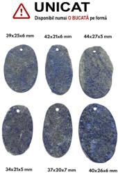  Pandantiv Lapis Lazuli Druzi Oval cu Gaura -34-42 x 20-26 x 5-7 mm - ( L ) - 1 Buc