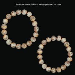  Bratara Cuart Shamanic - Lodolit Diametru 58 mm - Margele Rotunde - 10 x 10 mm
