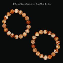  Bratara Cuart Shamanic - Lodolit Diametru 62 mm - Margele Rotunde - 11-11, 9 mm