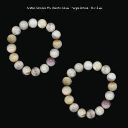  Bratara Calcedonie Mov Diametru 64 mm - Margele Rotunde - 14 x14 mm