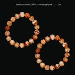  Bratara Cuart Shamanic - Lodolit Diametru 60 mm - Margele Rotunde - 12-12, 9 mm