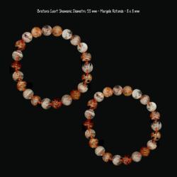  Bratara Cuart Shamanic - Lodolit Diametru 55 mm - Margele Rotunde - 8-8, 9 mm