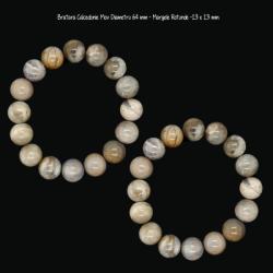 Bratara Calcedonie Mov Diametru 64 mm - Margele Rotunde -13 x 13 mm