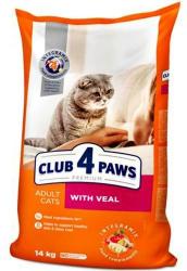 CLUB 4 PAWS Hrana Premium cu vitel pentru pisici adulte 14 kg