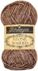 Scheepjes Stone Washed 822 Brown Agate - barna pamut keverék fonal