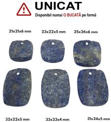  Pandantiv Lapis Lazuli Druzi Dreptunghi - Patrat cu Gaura -21-33 x 21-26 x 4-6 mm - ( L ) - 1 Buc