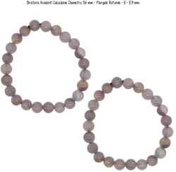  Bratara Calcedonie Mov Diametru 56 mm - Margele Rotunde - 8 - 8, 9 mm