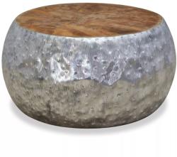 vidaXL Măsuță de cafea din aluminiu și tec, 60 x 60 x 30 cm (244549) Masa de cafea
