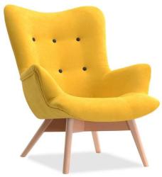 VOX bútor LORI füles fotel, sárga-bükk