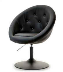 Vox bútor SALA 3 fekete forgó klubfotel, matt fekete talp