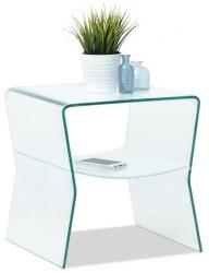 VOX bútor SPINEL S asztalka, polcos, hajlított üveg
