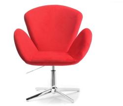 Vox bútor SWAN piros plüss, karfás, állítható magasságú forgófotel