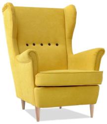 VOX bútor MALMO füles fotel, sárga bükk