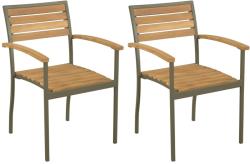 vidaXL Rakásolható tömör akácfa és acél kültéri szék (44236)