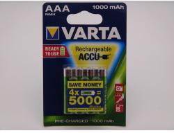 VARTA HR03 AAA 1000mAh Ni-Mh acumulatori ready to use 1.2V blister 4