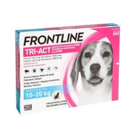 Frontline Tri-Act Spot-On Antiparazitar uz extern pentru caini cu greutatea intre 10 si 20 kg 3 pipete