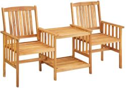 vidaXL Tömör akácfa kerti székek asztalkával 45933
