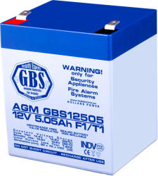 TED Electric Acumulator 12V 5.05A AGM VRLA TED pentru sisteme de securitate F1 GBS (AGM GBS12505)