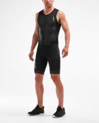 2XU - Costum triathlon barbati Compression Full Zip sleeveless Trisuit - negru (MT5517d-blk)