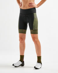 2XU - pantaloni scurti ciclism pentru femei Elite Cycle Shorts - negru verde camuflaj (WC5514b-BLK-LCL)
