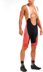 2XU - pantaloni scurti ciclism Elite Cycle Bib Shorts - negru mesh texturat portocaliu (MC5496b-BLK-TMO) - trisport
