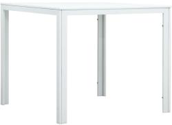 vidaXL Măsuță de cafea, alb, 78x78x74 cm, HDPE, aspect lemn (47881) Masa de cafea