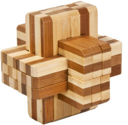 Fridolin Joc logic IQ din lemn bambus Block cross Fridolin
