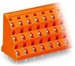 Wago Triple-deck PCB terminal block; 2.5 mm2; Pin spacing 10.16 mm; 3 x 2-pole; CAGE CLAMP®; 2, 50 mm2; orange (737-852)