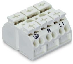 Wago 4-conductor chassis-mount terminal strip; 3-pole; PE-N-L1; with ground contact; 4 mm2; 4, 00 mm2; white (862-9693)