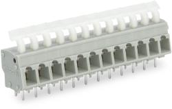 Wago PCB terminal block; push-button; 2.5 mm2; Pin spacing 5/5.08 mm; 3-pole; CAGE CLAMP®; commoning option; 2, 50 mm2; gray (257-453)