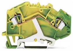 Wago 2-conductor ground terminal block; 4 mm2; suitable for Ex e II applications; center marking; for DIN-rail 35 x 15 and 35 x 7.5; CAGE CLAMP®; 4, 00 mm2; green-yellow (781-607/999-950)