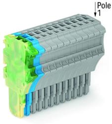 Wago 1-conductor female plug; 1.5 mm2; 13-pole; 1, 50 mm2; green-yellow, blue, gray (2020-113/000-039)