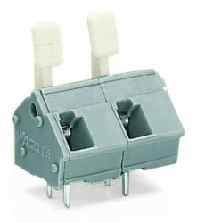 Wago PCB terminal block; finger-operated levers; 2.5 mm2; Pin spacing 10/10.16 mm; 6-pole; CAGE CLAMP®; commoning option; 2, 50 mm2; gray (256-606/333-000)