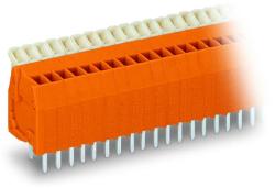 Wago PCB terminal block; push-button; 0.5 mm2; Pin spacing 2.54 mm; 5-pole; CAGE CLAMP®; 0, 50 mm2; orange (234-505)