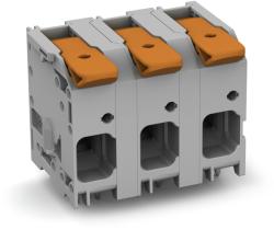 Wago PCB terminal block; lever; 16 mm2; Pin spacing 15 mm; 3-pole; Push-in CAGE CLAMP®; 16, 00 mm2; gray (2616-1353)
