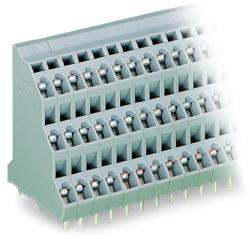 Wago Triple-deck PCB terminal block; 2.5 mm2; Pin spacing 5 mm; 3 x 4-pole; CAGE CLAMP®; 2, 50 mm2; gray (737-104)
