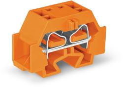 Wago 4-conductor terminal block; without push-buttons; with fixing flange; for screw or similar mounting types; Fixing hole 3.2 mm Ø; 4 mm2; CAGE CLAMP®; 4, 00 mm2; orange (262-336)