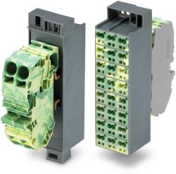Wago Common potential matrix patchboard; Marking 1-24; with 2 input modules incl. end plate; Color of modules: green-yellow; Numbering of modules arranged vertically; for 19" racks; Slimline version; 16, 0