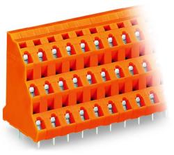 Wago Triple-deck PCB terminal block; 2.5 mm2; Pin spacing 7.62 mm; 3 x 8-pole; CAGE CLAMP®; 2, 50 mm2; orange (737-658)