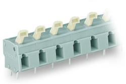 Wago PCB terminal block; push-button; 2.5 mm2; Pin spacing 10/10.16 mm; 10-pole; CAGE CLAMP®; commoning option; 2, 50 mm2; gray (257-610)