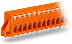 Wago PCB terminal block; push-button; 2.5 mm2; Pin spacing 5.08 mm; 9-pole; CAGE CLAMP®; clamping collar; 2, 50 mm2; orange (741-239)