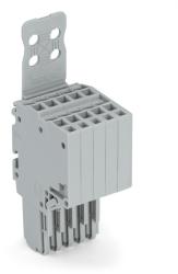 Wago 2-conductor female connector; Strain relief plate; 1.5 mm2; 5-pole; 1, 50 mm2; gray (2020-205/133-000)
