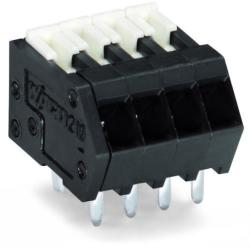 Wago THR PCB terminal block; Locking slides; 0.5 mm2; Pin spacing 2.54 mm; 4-pole; CAGE CLAMP®; 0, 50 mm2; black (218-504/000-604)