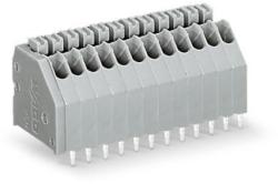 Wago PCB terminal block; push-button; 0.5 mm2; Pin spacing 2.5 mm; 9-pole; Push-in CAGE CLAMP®; 0, 50 mm2; gray (250-309)
